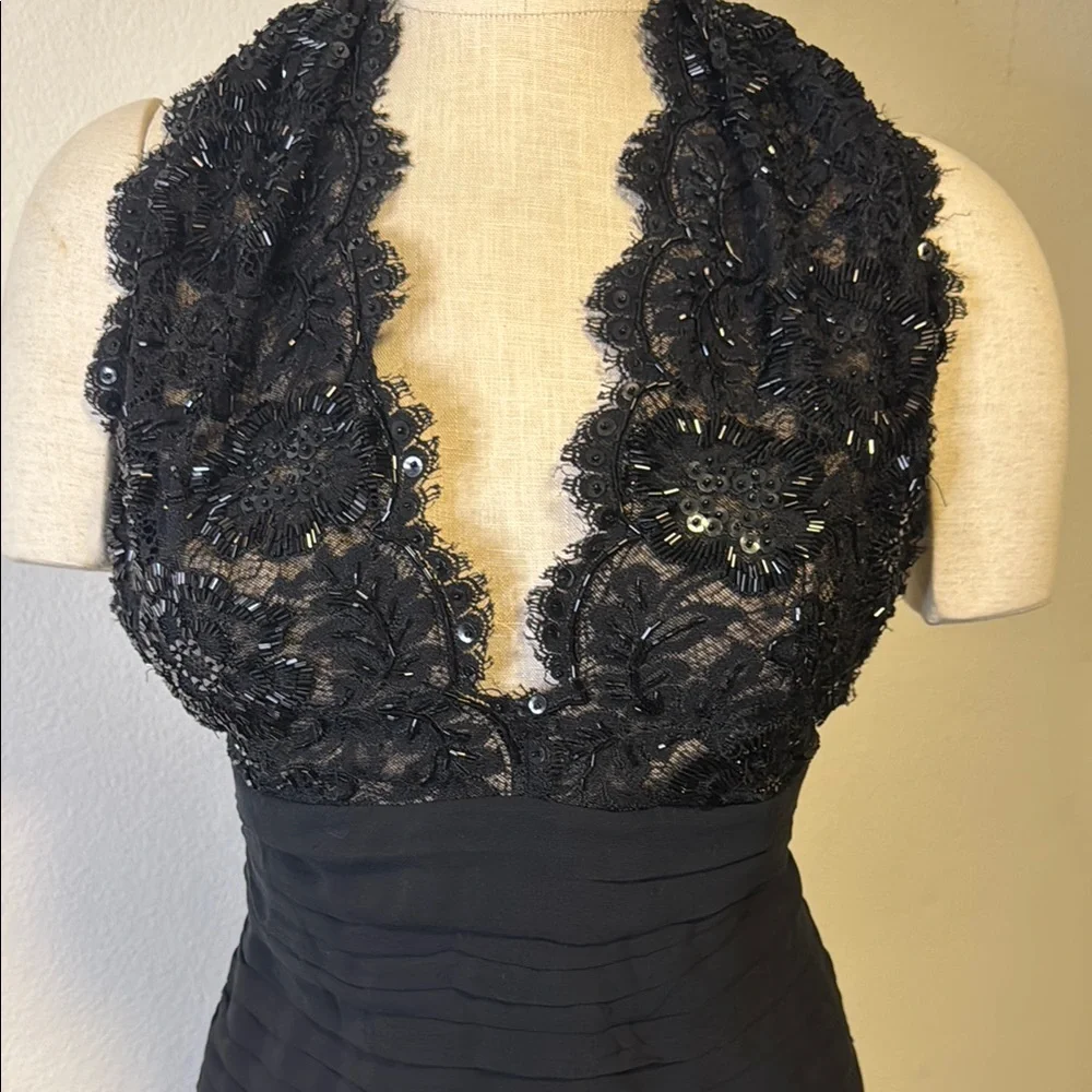 Tadashi Elegant Black Lace Halter Dress - Picture 3 of 7